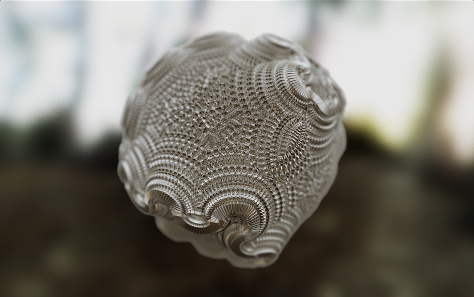 이 글의 GLSL path tracer로 렌더링한 금속 fractal